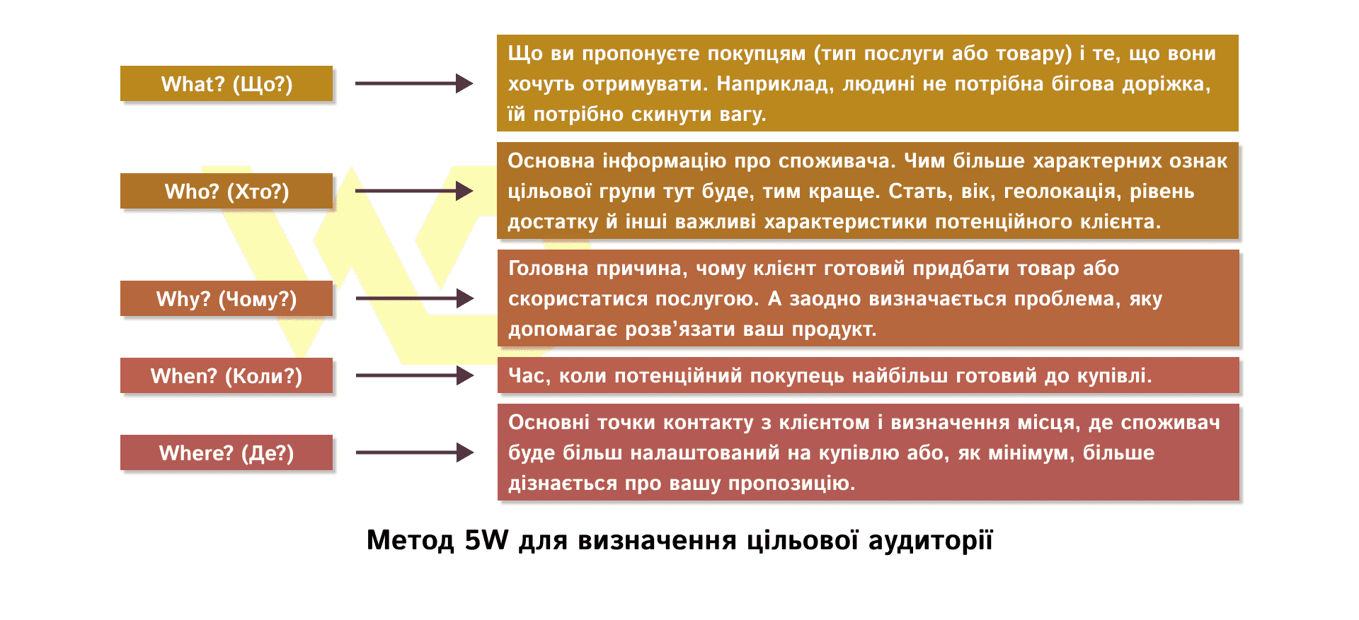 The 5W method for determining the target audience | WEDEX