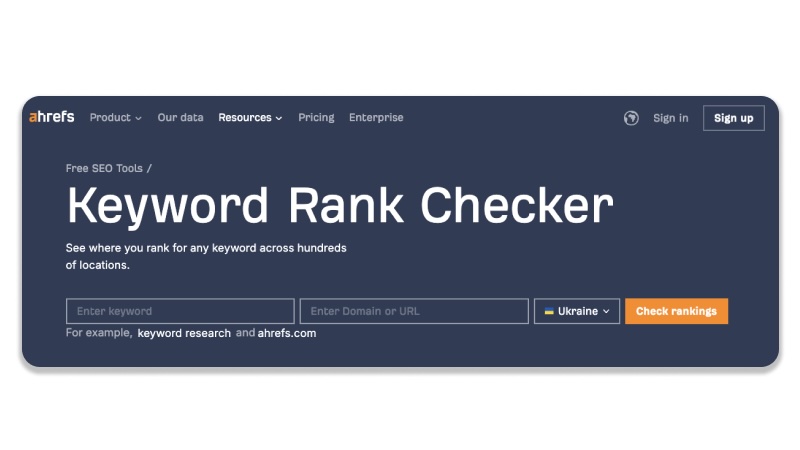 Інтерфейс Keyword Rank Checker | WEDEX