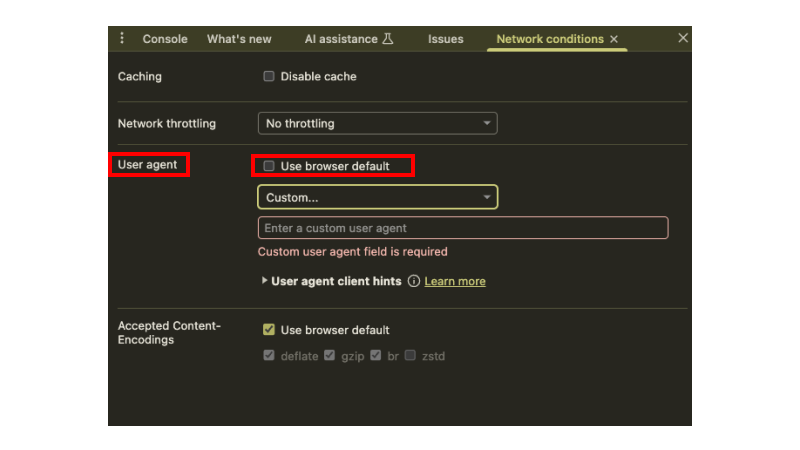 Налаштування User-Agent в Google Chrome | WEDEX