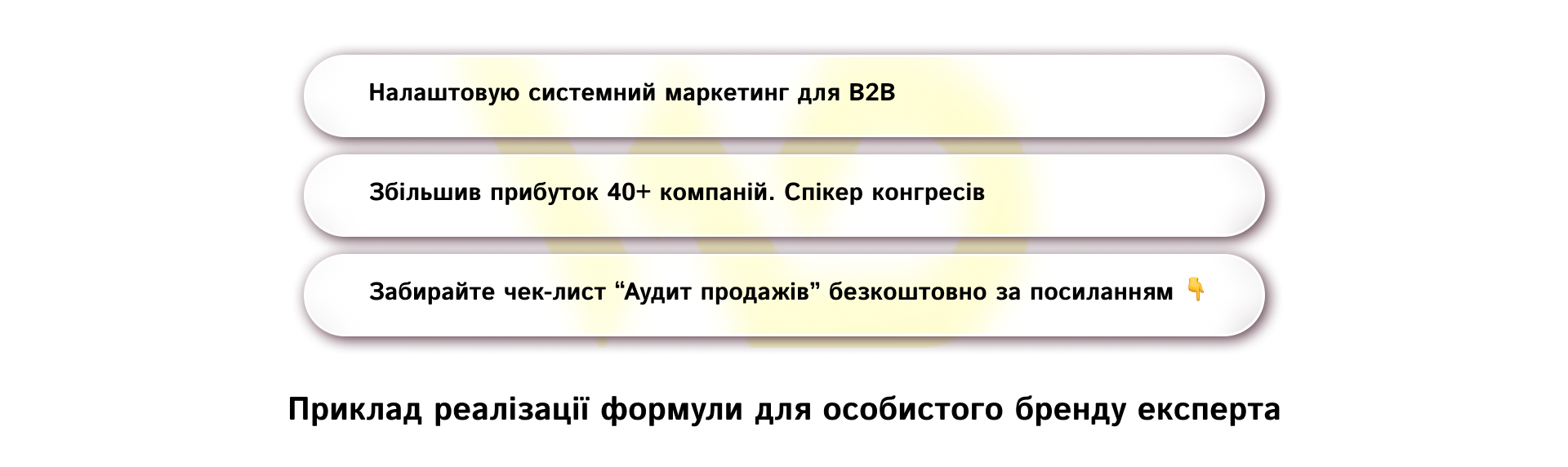Приклад реалізації формули для особистого бренду експерта | WEDEX
