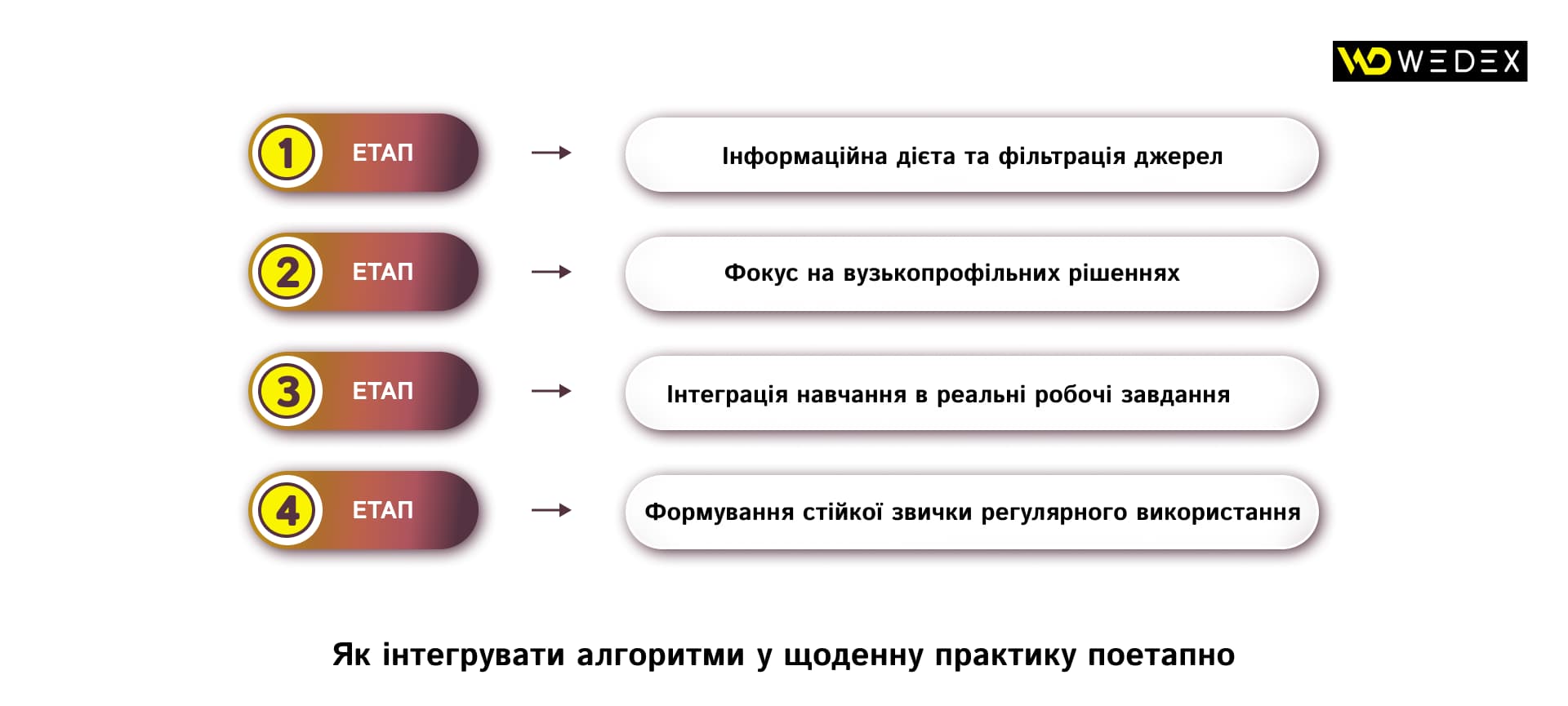 Як інтегрувати алгоритми у щоденну практику поетапно | WEDEX
